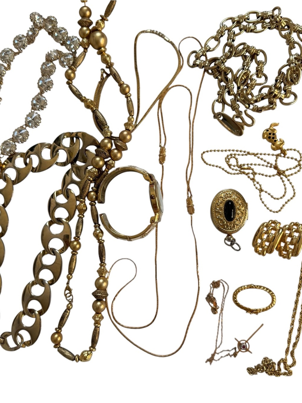 Assorted lot gold tone Elegant Gold-Tone Jewelry Set Necklace belt earrings - Picture 3 of 4